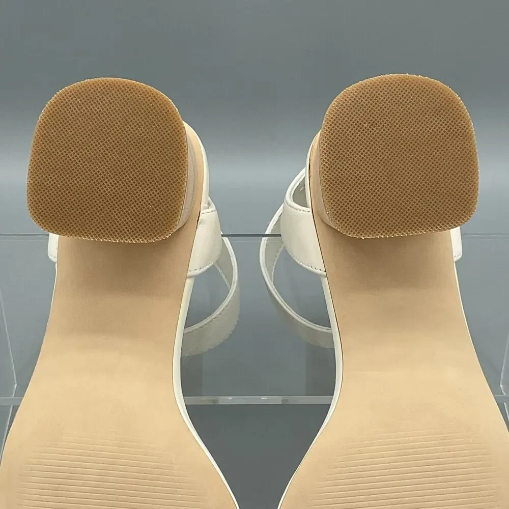 NEW Steve Madden Women’s Mindi Leather Ankle Strap Sandals White Size 9M